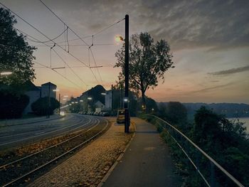 Railroad track at sunset