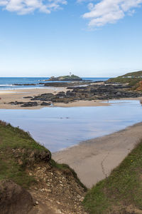 Scenic view of beach against sky