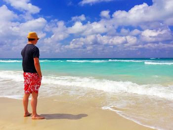 Scenic view of beach against sky