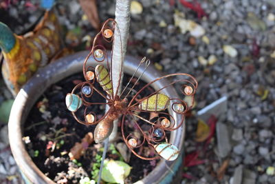 Close-up of rusty wheel