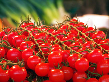 Close-up of red cherries for sale