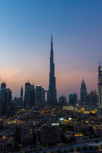 View of buildings against sky during sunset