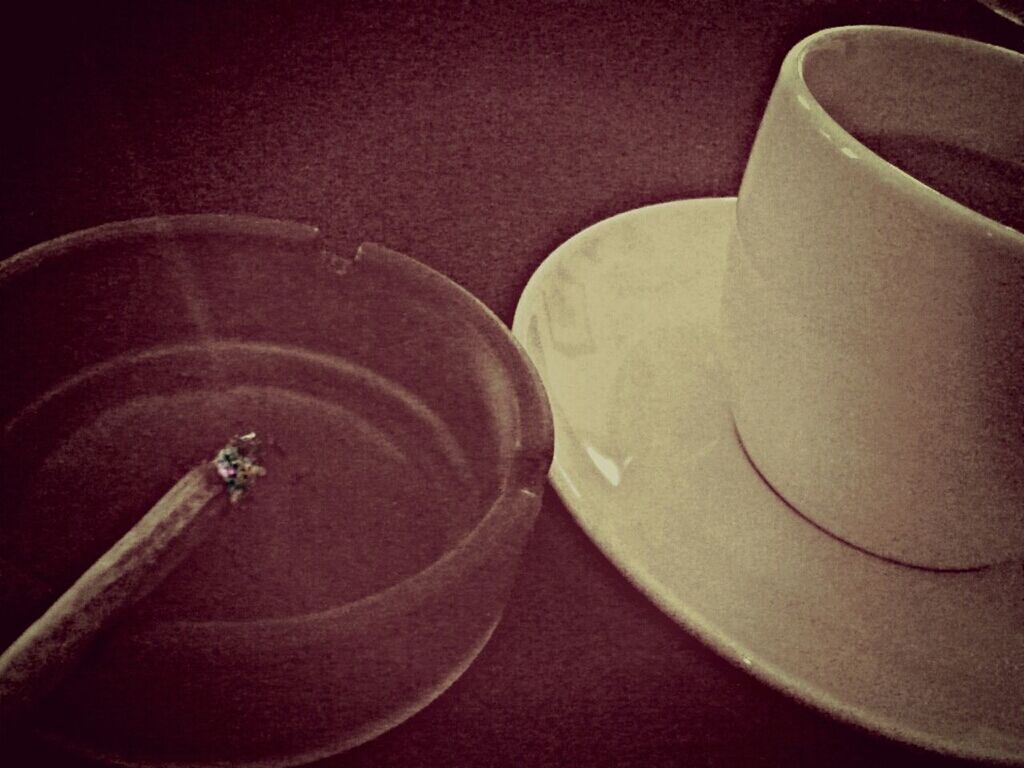 indoors, still life, table, high angle view, close-up, spoon, directly above, food and drink, no people, coffee cup, fork, cup, equipment, absence, container, two objects, empty, chair, bowl, drink