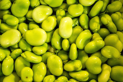 Full frame shot of green beans at market