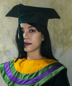 Portrait of woman standing outdoors