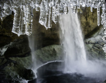 Scenic view of waterfall