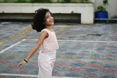 Girl looking at camera