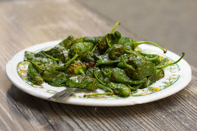 Close-up of salad in plate on table