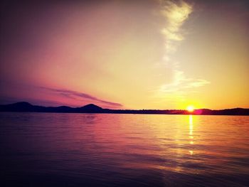 Scenic view of sunset over river