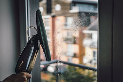 Close-up of raindrops on glass window