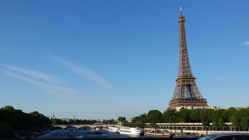 View of tower against blue sky