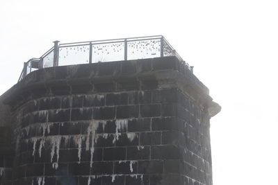 Low angle view of old building against clear sky
