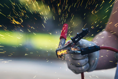 Close-up of water drops on bicycle