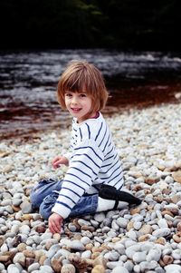 Portrait of cute girl on beach