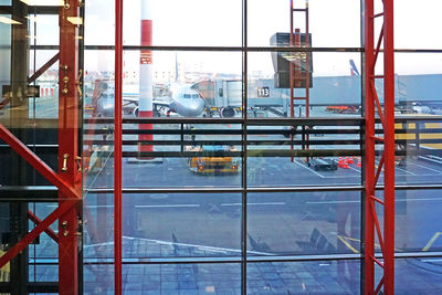 Reflection of sky on glass window