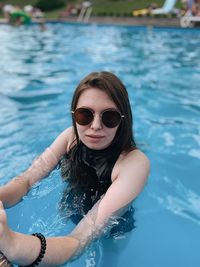 Woman in swimming pool