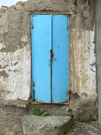 Closed door of old building