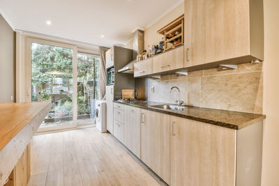 Interior of empty kitchen at home