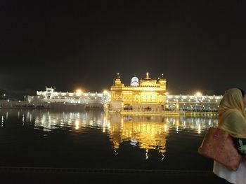 City lit up at night