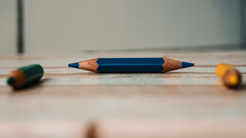 Close-up of pencils on table