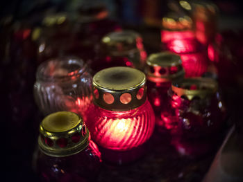 Close-up of illuminated lamp