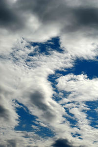 Low angle view of clouds in sky