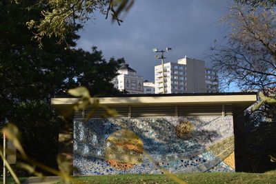 View of built structure in water