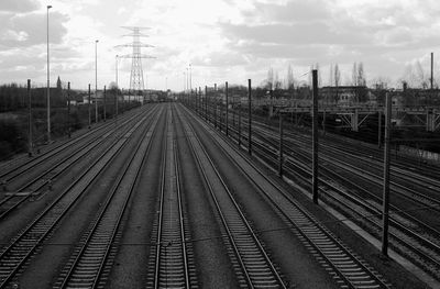 Railway tracks against sky