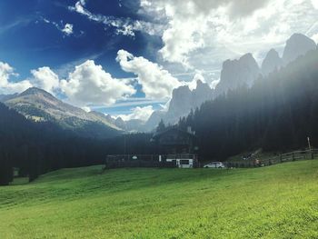 Scenic view of field against sky