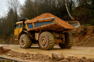 View of vehicle on dirt road