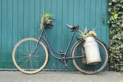 Close-up of bicycle wheel