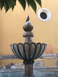 Close-up of fountain against wall