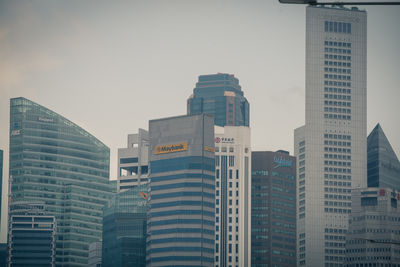 Low angle view of buildings against clear sky