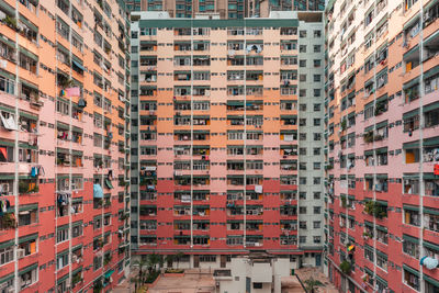 Red colour building, window and architecture photo in hong kong