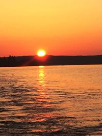 Scenic view of sunset over sea