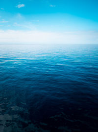 Scenic view of sea against blue sky