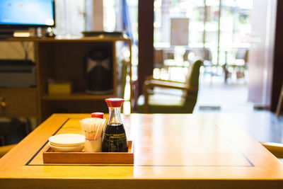 Close-up of dining table