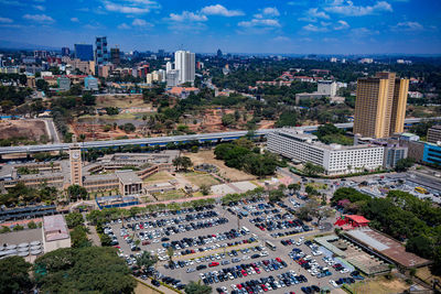 High angle view of cityscape