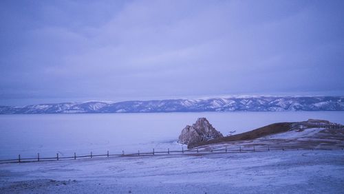Scenic view of snow covered landscape