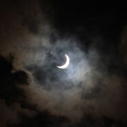 Low angle view of moon in sky