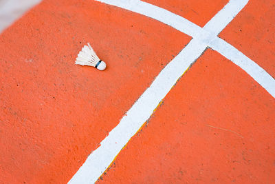 High angle view of arrow sign on road