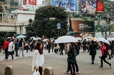 People on street in city