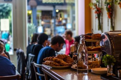 Group of people in restaurant