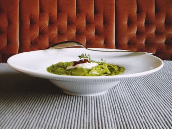 Close-up of salad in bowl on table