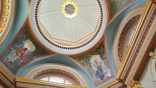 Low angle view of ceiling of cathedral