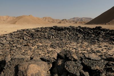 Scenic view of desert against sky