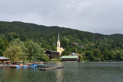 St sixtus church by lake schliersee