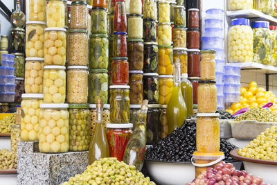 Various vegetables for sale at market stall