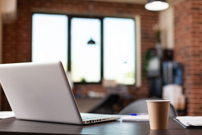 Laptop on table