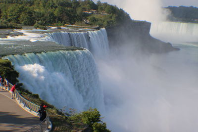 Scenic view of waterfall